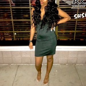 winter green bodycon dress